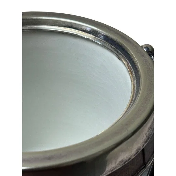 Walker & Hall EPNS Oak Biscuit Barrel‎ Jar Ceramic Liner England Vintage